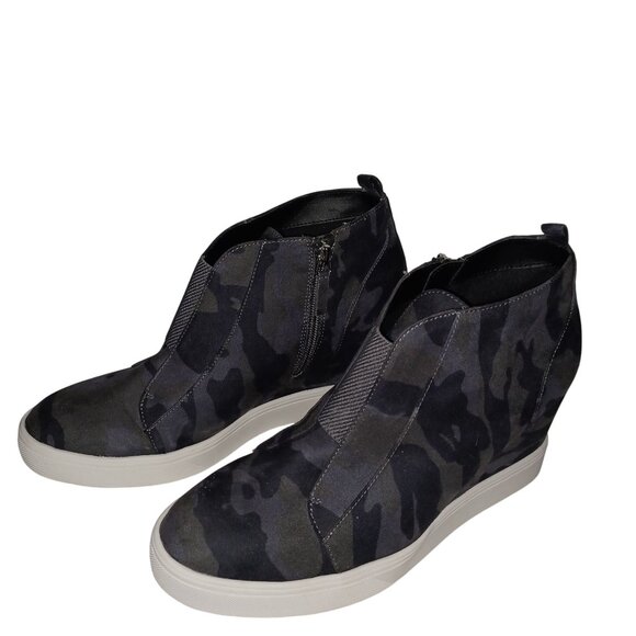 Mia Christie Suede Grey Camo Hidden Wedge Shoe Sneakers Booties Womens Size 10 M - Picture 3 of 15
